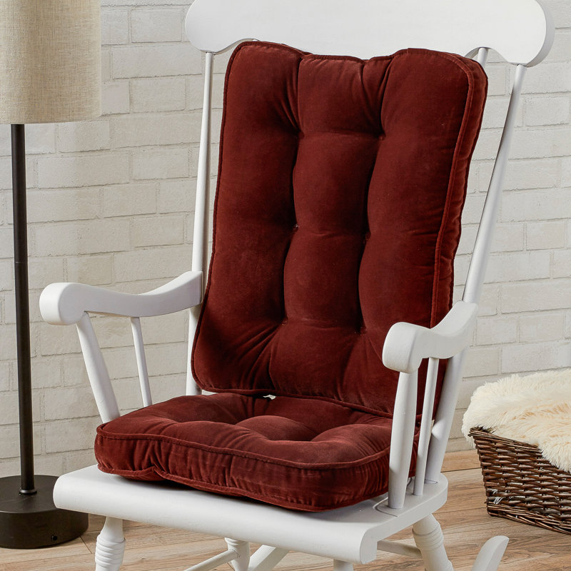Reversible Microfiber Rocking Chair Cushion Set, 22" W x 17" D, Burgundy