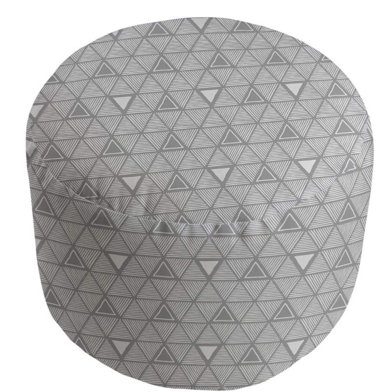 Upholstered Pouf, Gray