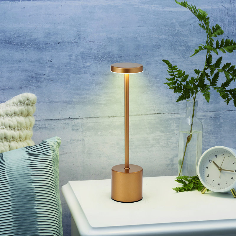 Lampe à DEL rechargeable Mikasa, blanc, 13,3 po, Doré