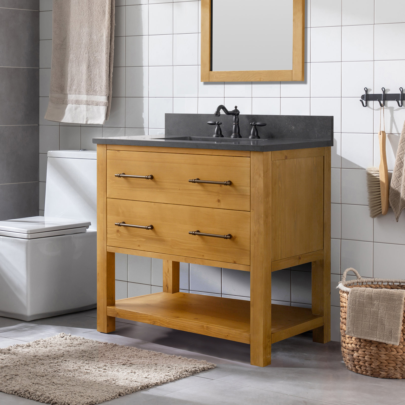 Keri 36" Single Bathroom Vanity Set, Natural