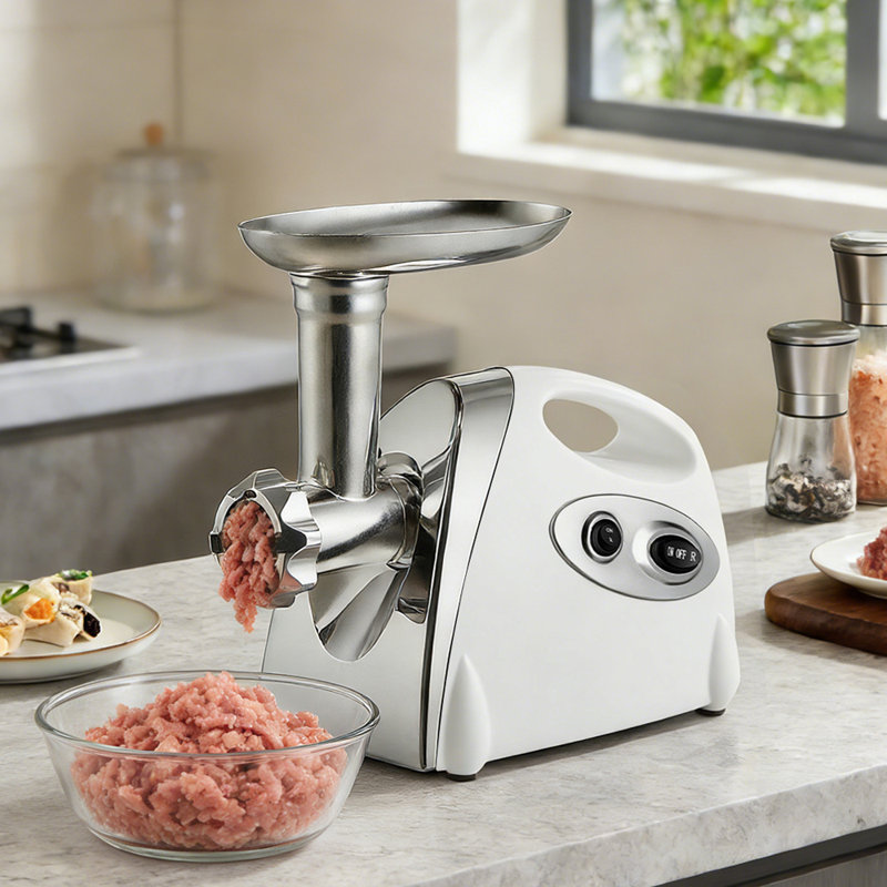 Archie & Oscar Stainless Steel Electric Meat Grinder, Silver