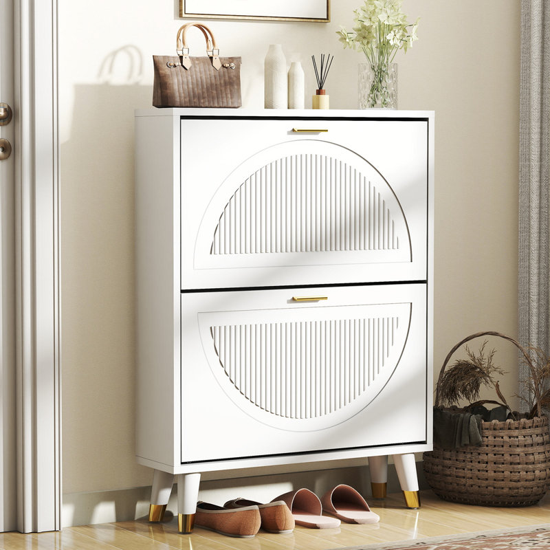 24.8" Shoe Storage Cabinet, White