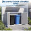42 Cu. Ft. Weatherproof Resin Outdoor Storage Unit with Lockable Double Doors | UV-Protected Horizontal Cabinet for Trash Cans, Garden Tools & Pool Accessories