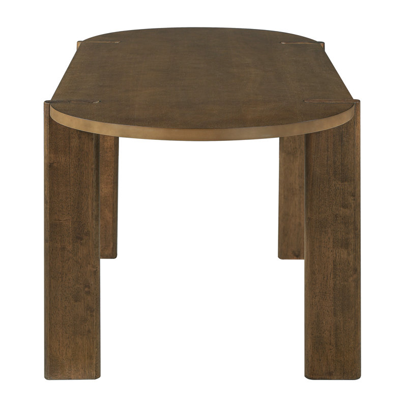 71"L Oval Rubber Wood Top Dining Table, Walnut 