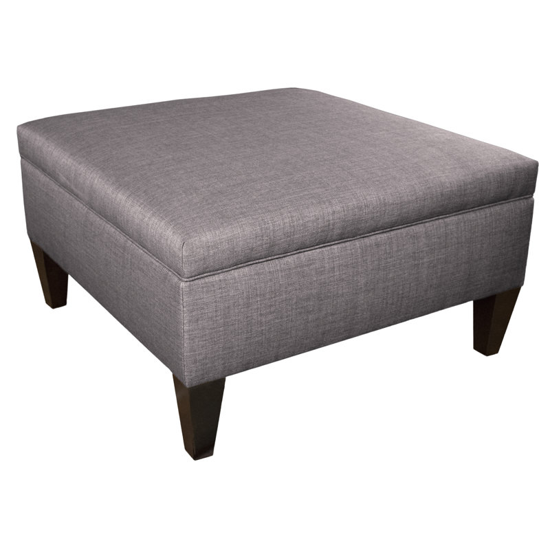 Gamino Upholstered Ottoman, Red/Gray Polyester