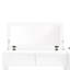 Lit plateforme blanc avec coiffeuse et tablette, 4 tiroirs pour rangement de vêtements, 6 tiroirs, bureau de coiffeuse, grand espace de travail pour le maquillage