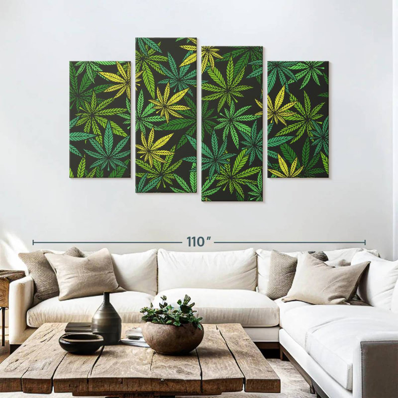 Marijuana Leaf Bush, 54" H x 84" W