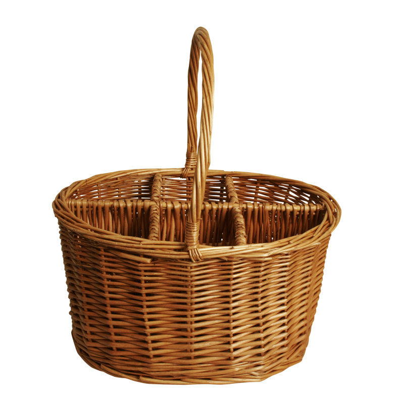 Panier en osier et canevas