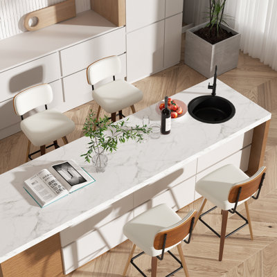 Swivel Upholstered Bar Height Stool