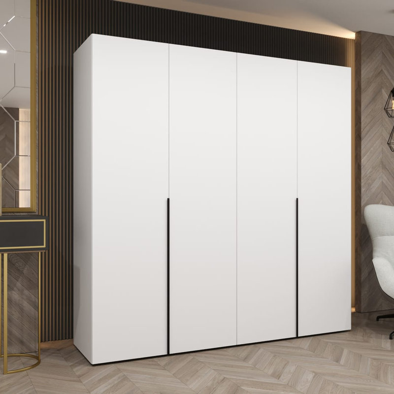 Blina 4 Door Manufactured Wood Wardrobe, White