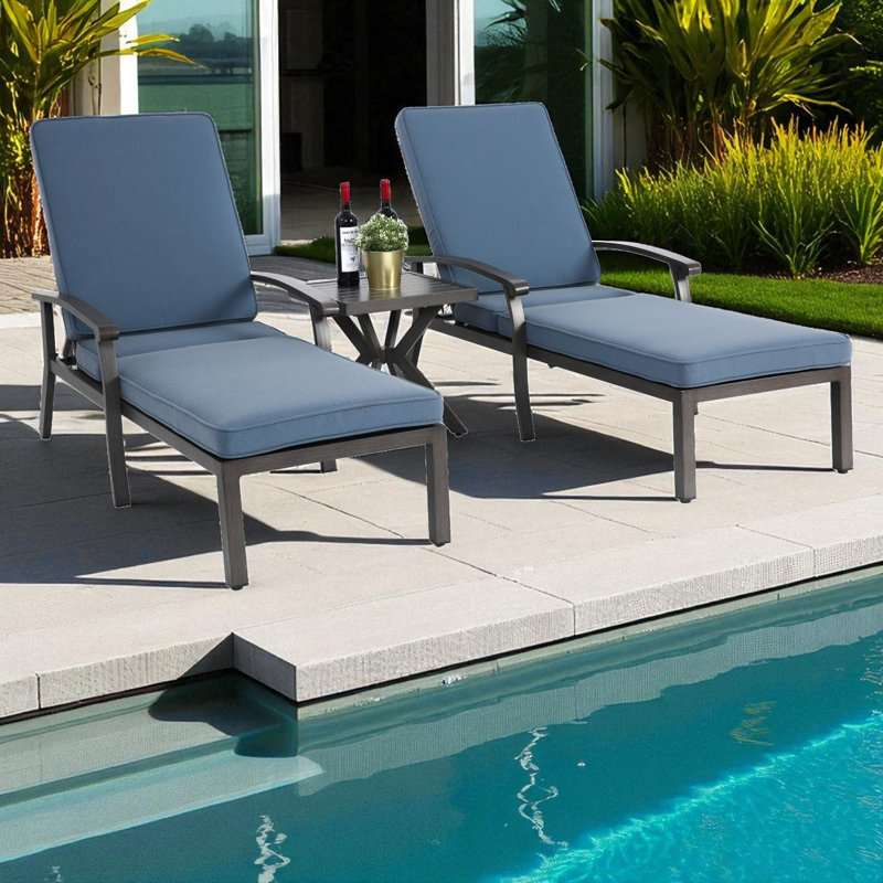 Chaise longue d'extérieur en aluminium Cheshire, Blue