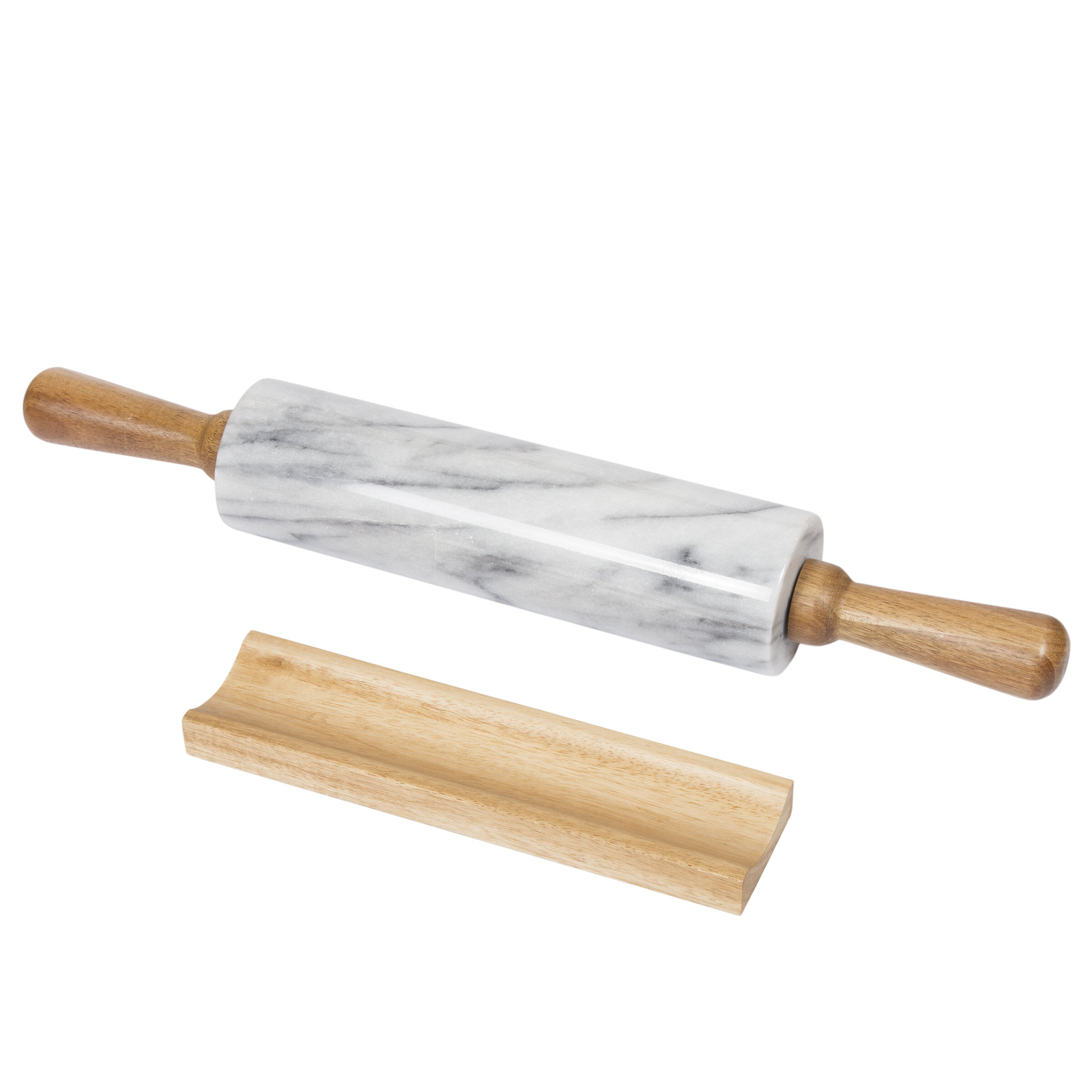 Rsvp White Marble Rolling Pin & Stand