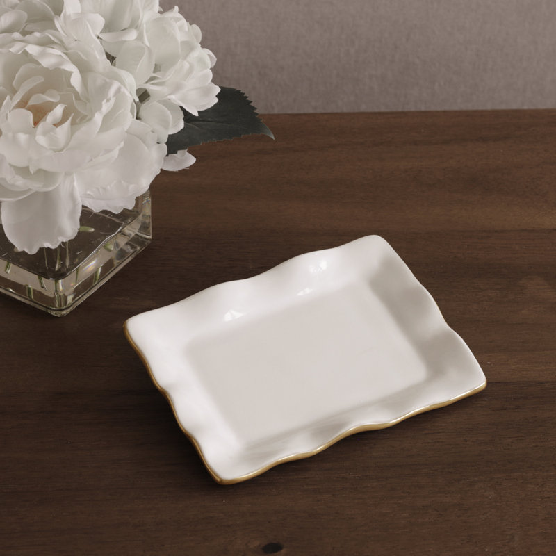 Petit plateau rectangulaire Encanto Vento, Blanc
