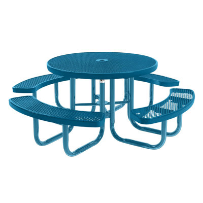 46In Round Picnic Table, Expanded, Light Blue