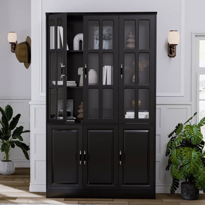 78.7" Tall Pantry Cabinet, Kitchen Pantry Storage Cabinet With Glass Doors & Drawers, Freestanding Utility Pantry Cabinet, Large Food Pantry Cabinet C by MEISSALIVVE