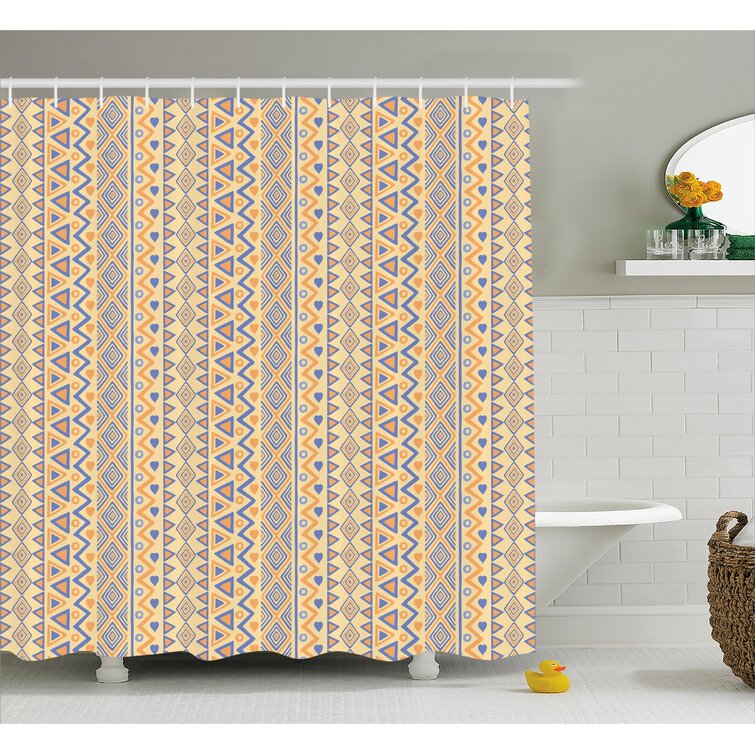 Dakota Fields Cyrano Striped Shower Curtain with Hooks Included