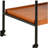 Honey Oak and Black Serving Cart with Stemware Rack