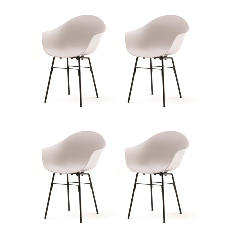 Fauteuil TA (ensemble de 4), Gris froid / noir