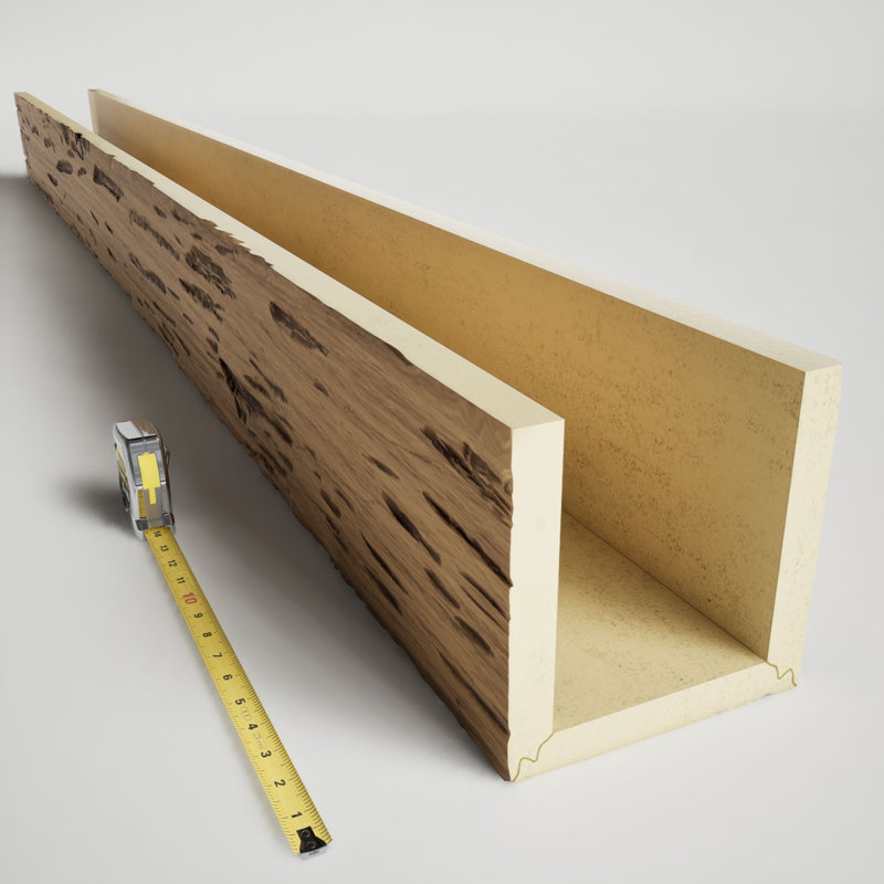 Poutre de plafond 3 côtés Pecky Cypress Endurathane, 4"H x 6"W, Crème au beurre, 18'L