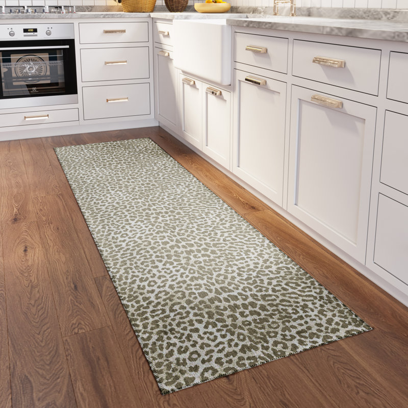 Chenille Washable Animal Print Rug, Runner 2'3" x 7'6"