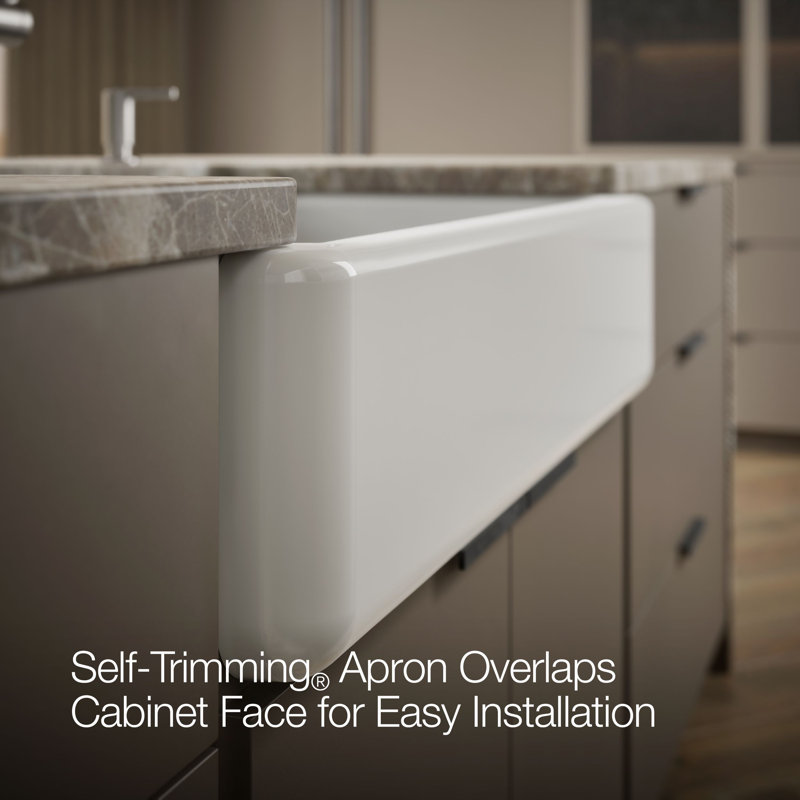 Whitehaven® 36" L x 22" W Double Basin Farmhouse Kitchen Sink, White