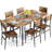 Deyton Modern 7-Piece Rectangular Expandable Dining Set with Wood Chairs, 63'' Table-2044475280