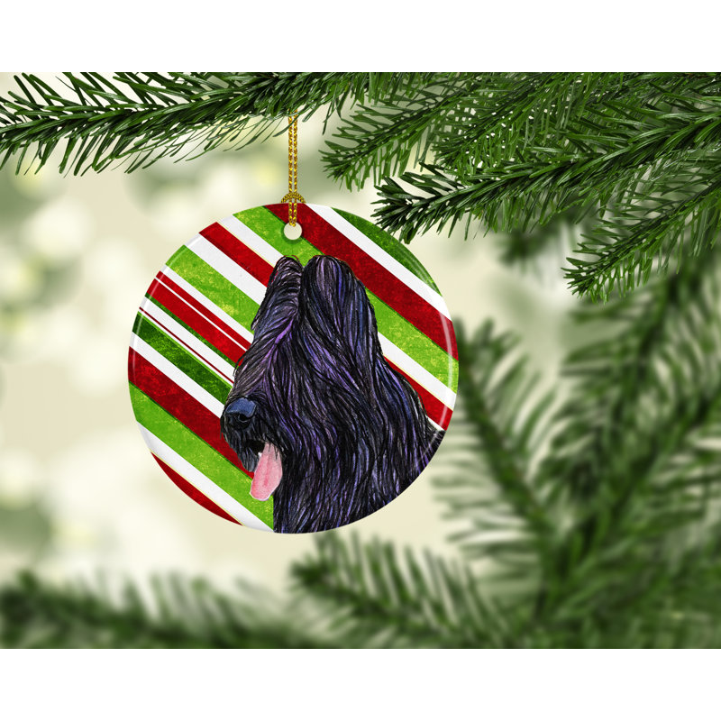 Ornement figurine suspendu en céramique de noël brie