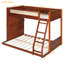 Lit mezzanine en bois Vaughn avec tablette, éclairage DEL et garde-corps en canne-127343408
