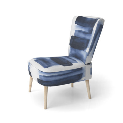Chaise rembourrée abstraite moderne transitionnelle - Chaise d'appoint Indigo Horizon VIII