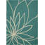 Tapis sarcelle / ivoire touffeté à motif floral Tihiri