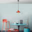 Lustre rouge élégant, hauteur réglable, structure en métal avec base en bois, douille E27 de 40 W maximum, 40,6 po x 9,4 po x 40,6 po | Parfait pour la salle à manger et l'espace de vie | Homologué IP20, luminaire élégant pour la maison-453689392