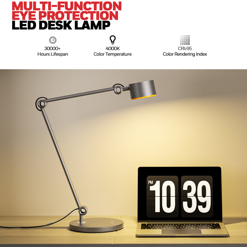 Honeywell 47Cm Full Metal Grey Desk Lamp