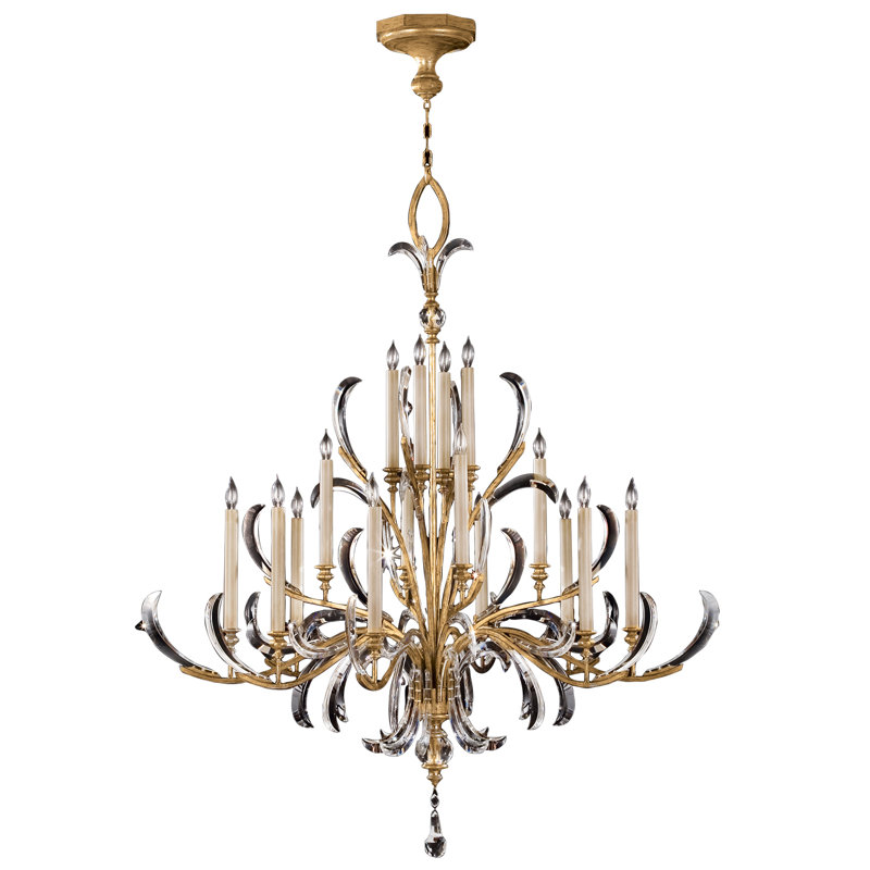 Beveled Arcs 16 - Light Chandelier, Gold
