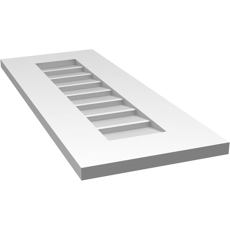 Vent à pignon rectangulaire en uréthane non-fonctionnel, H 30 po x l 12 po x P 1 po