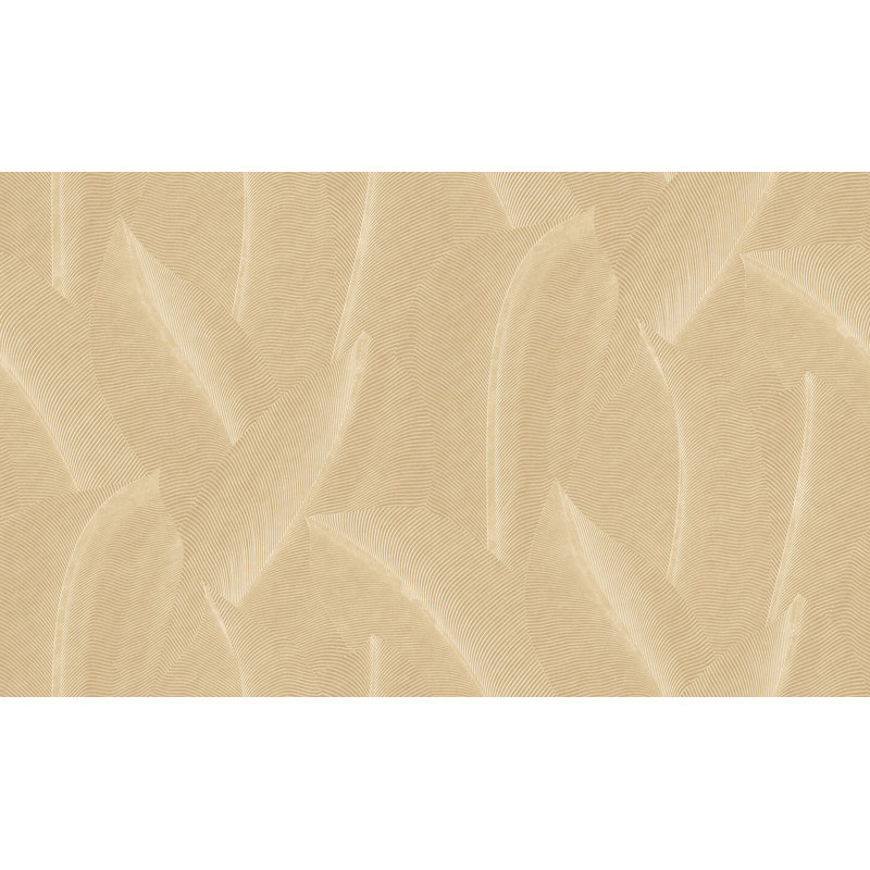 Papier peint allure feuille beige, Beige