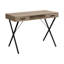 Bureau à domicile de style moderne - l 42 po, stratifié taupe, structure en métal et tiroirs pour rangement noir foncé