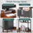 Moutanabi L-Shaped Metal Base Computer Desk with Power Outlet