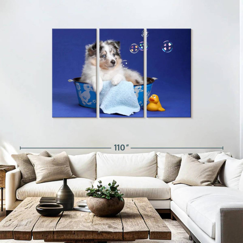 Brampt Puppy Bath Time, 48" H x 74" W