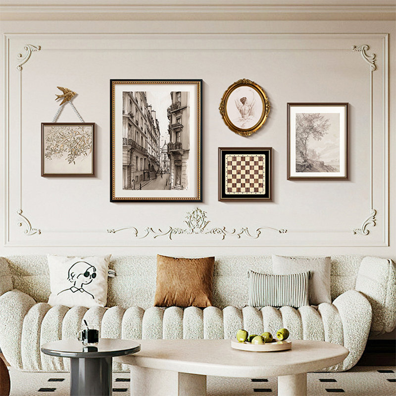 Cinq peintures décoratives de style américain pour suspendre l'arrière-plan du canapé du salon, H 35,43 po x l 27,56 po