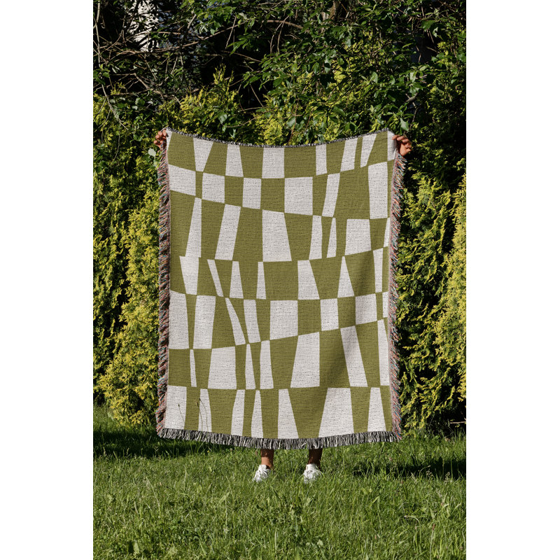 Jeté en coton Colette, 50 x 70, Chartreuse