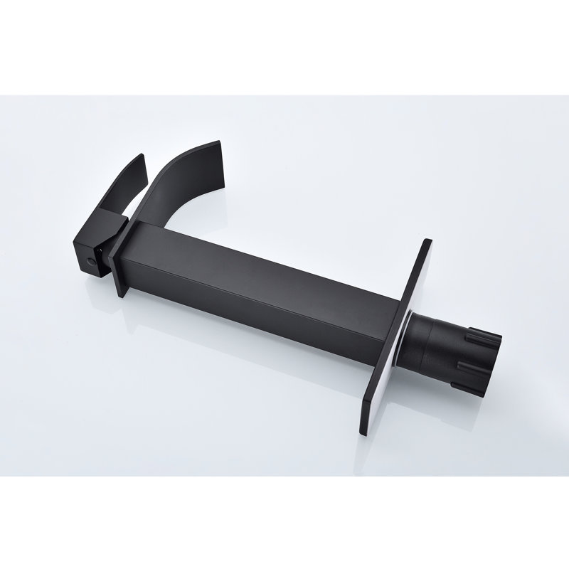 Matte Black Bathroom Sink Faucet With Waterfall Spout And Simple Single Handle Operation, Made Of Strong Stainless Steel Discharge Effect, For Convenient Use