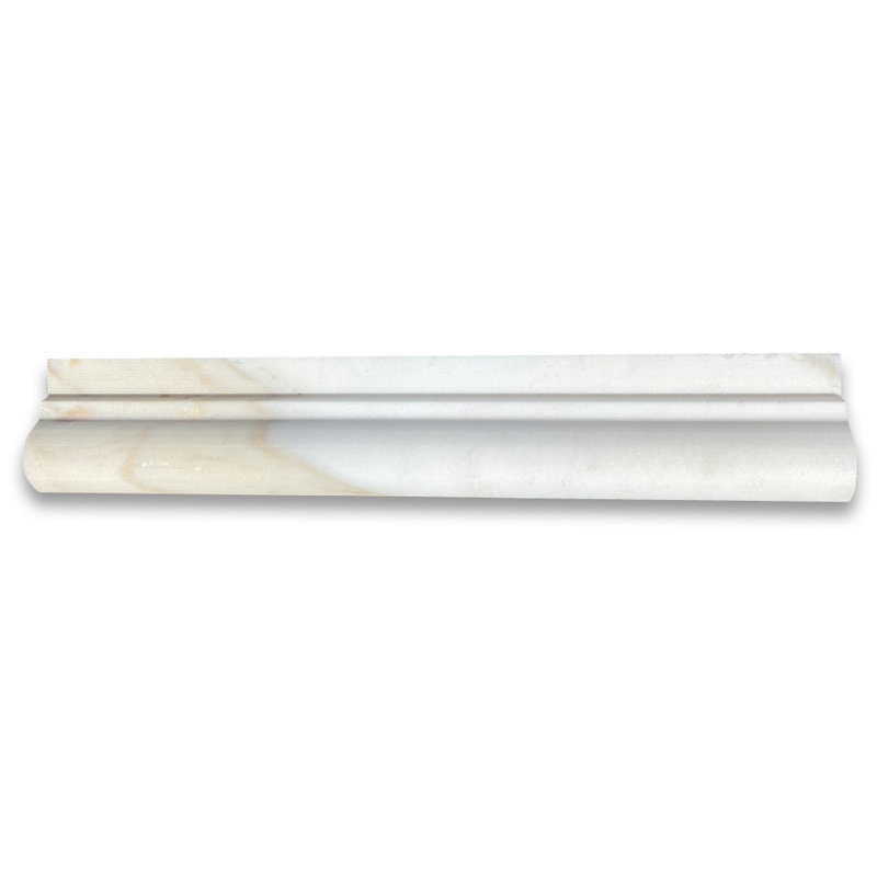 12 in. x 2 in. Marble Tile, Gray/White