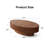43.5" Oval Wooden Coffee Table With Handcrafted Relief | Sturdy Pedestal Base, Olive-Shaped Design For Living Room-1350738415-1358443669