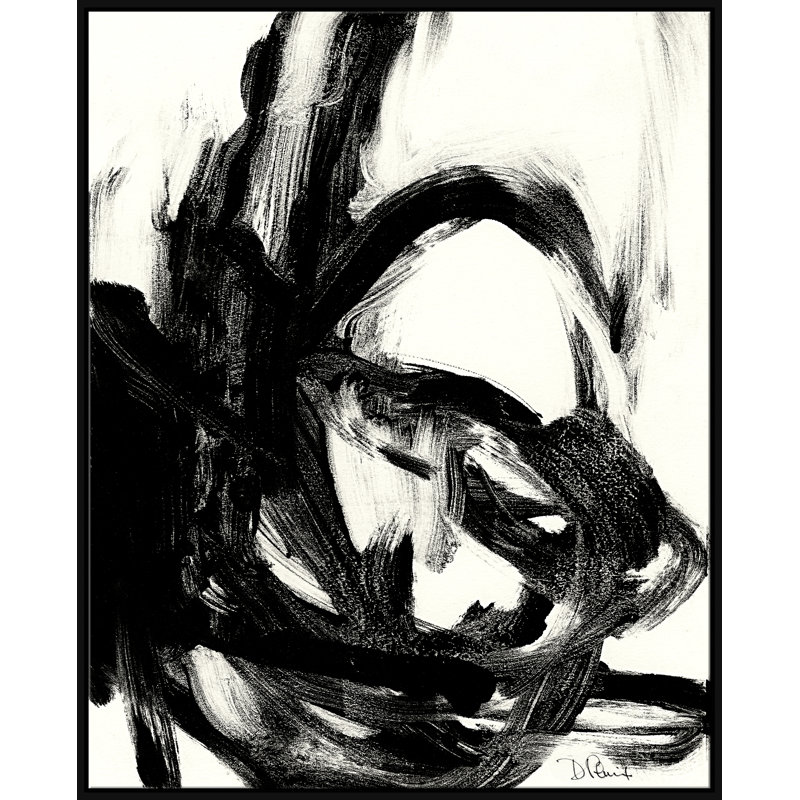 «Homage to Kline IX» par David Phoenix - peinture acrylique sur toile à cadre flottant