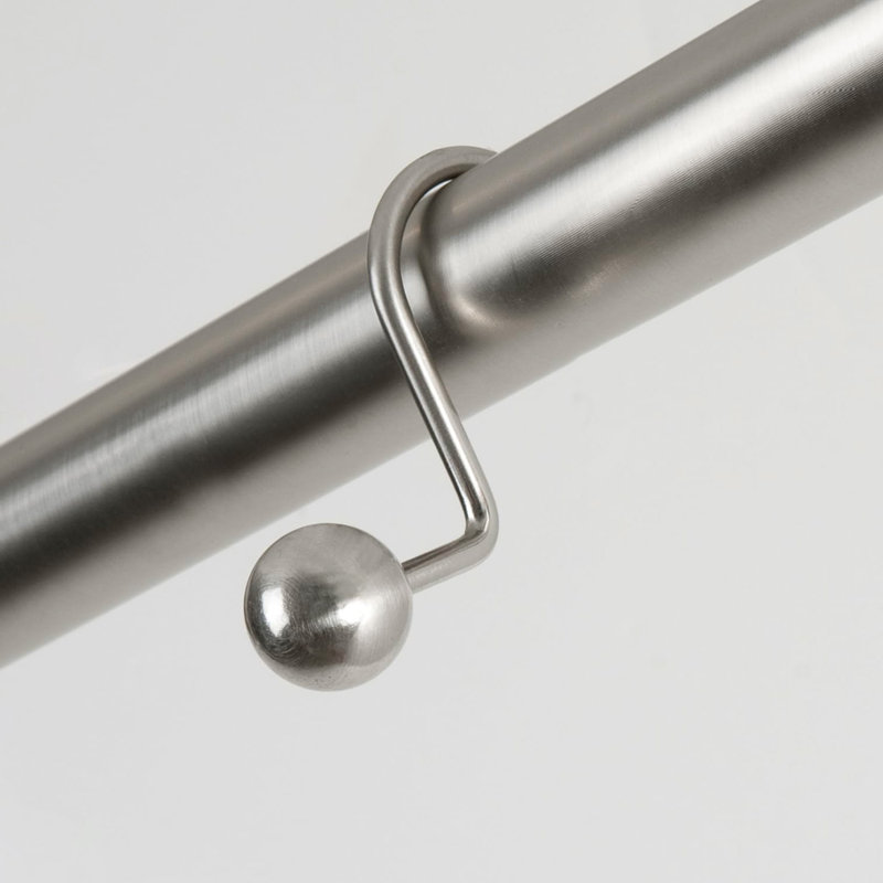 Ensemble de 12 pièces - Anneaux de rideau de douche en nickel satiné