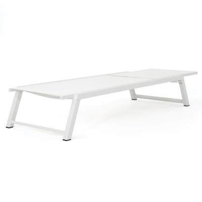 Adjustable Metal Mesh Chaise, White - Make Your Outdoor Time More Enjoyable Chaise Lounge With For A Peaceful Poolside Or Patio