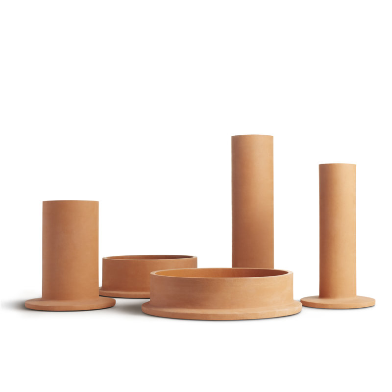 Flange Ceramic Table Vase, 15" H x 7" W x 7" D