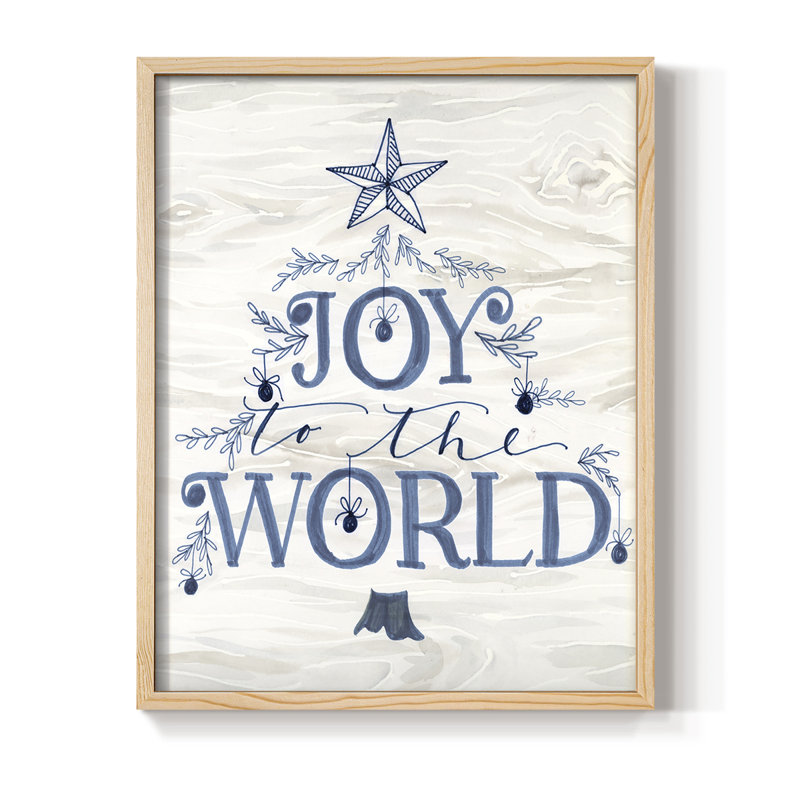 «Joy to the World», reproduction encadrée - bois massif, H 21 po x l 17 po, Naturel