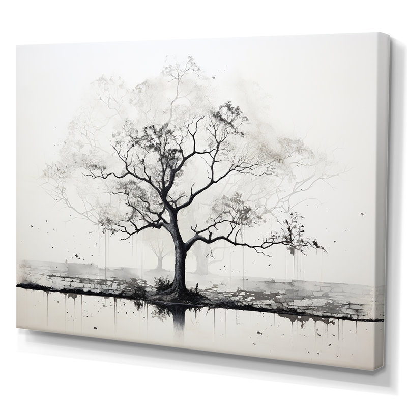 Baobab gris I, impression sur toile, Toile tendue, H 16 po x l 32 po x P 1 po
