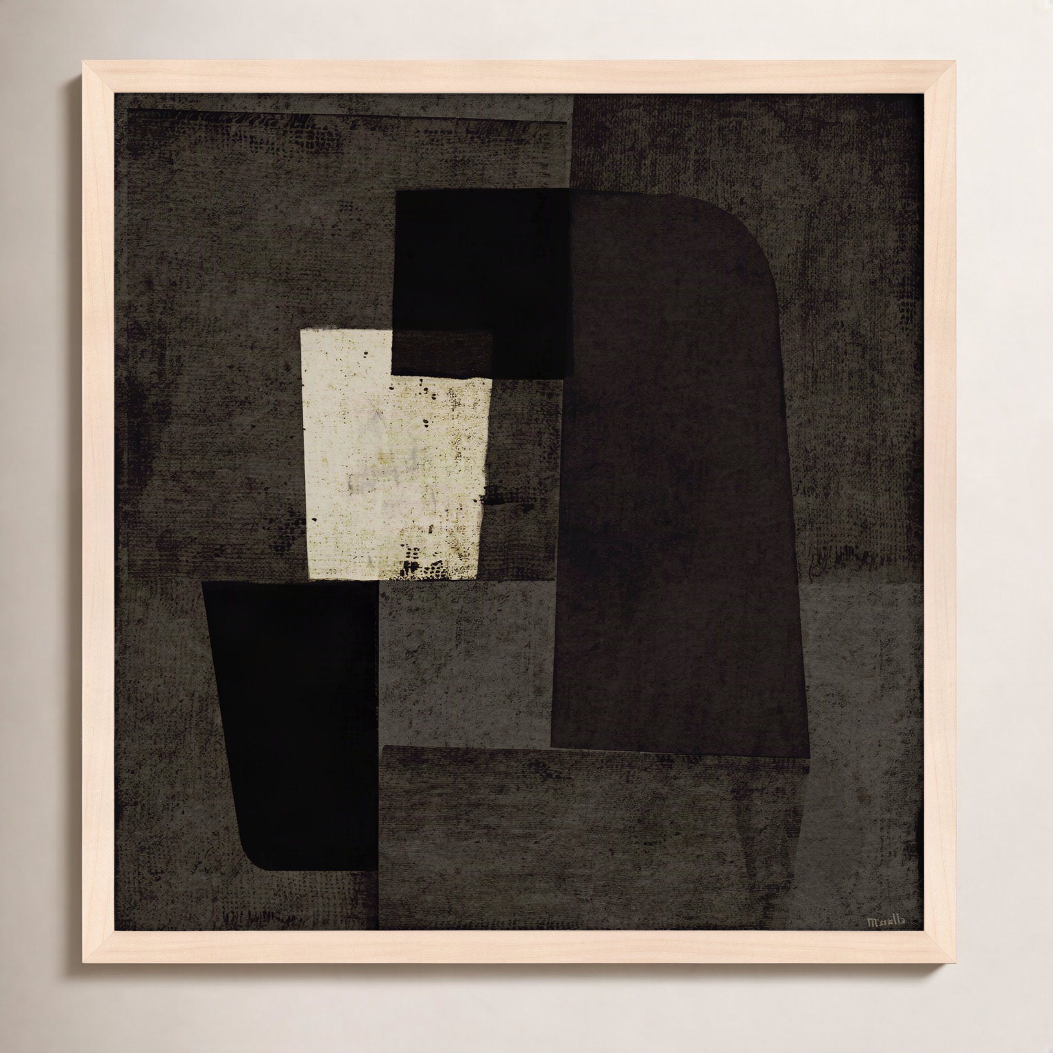 Night Shift 2 by Marco Marella for Studio M - Framed Wall Art, 30" H x 30" W, Paper, Black
